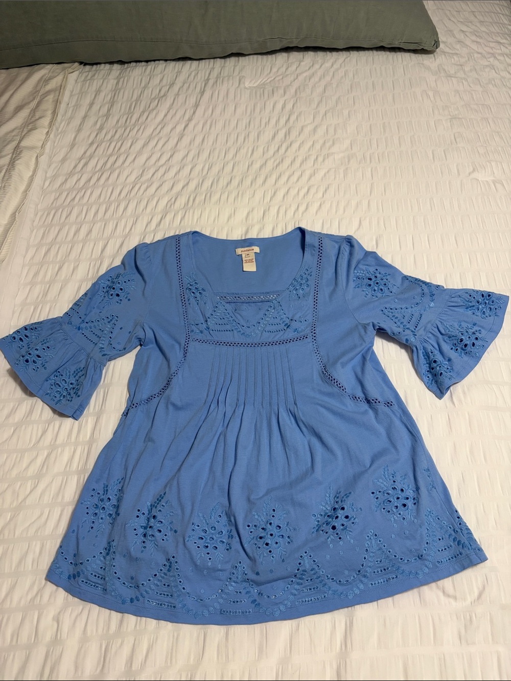 Sundance Light Blue Eyelet Scoop-Neck Tunic